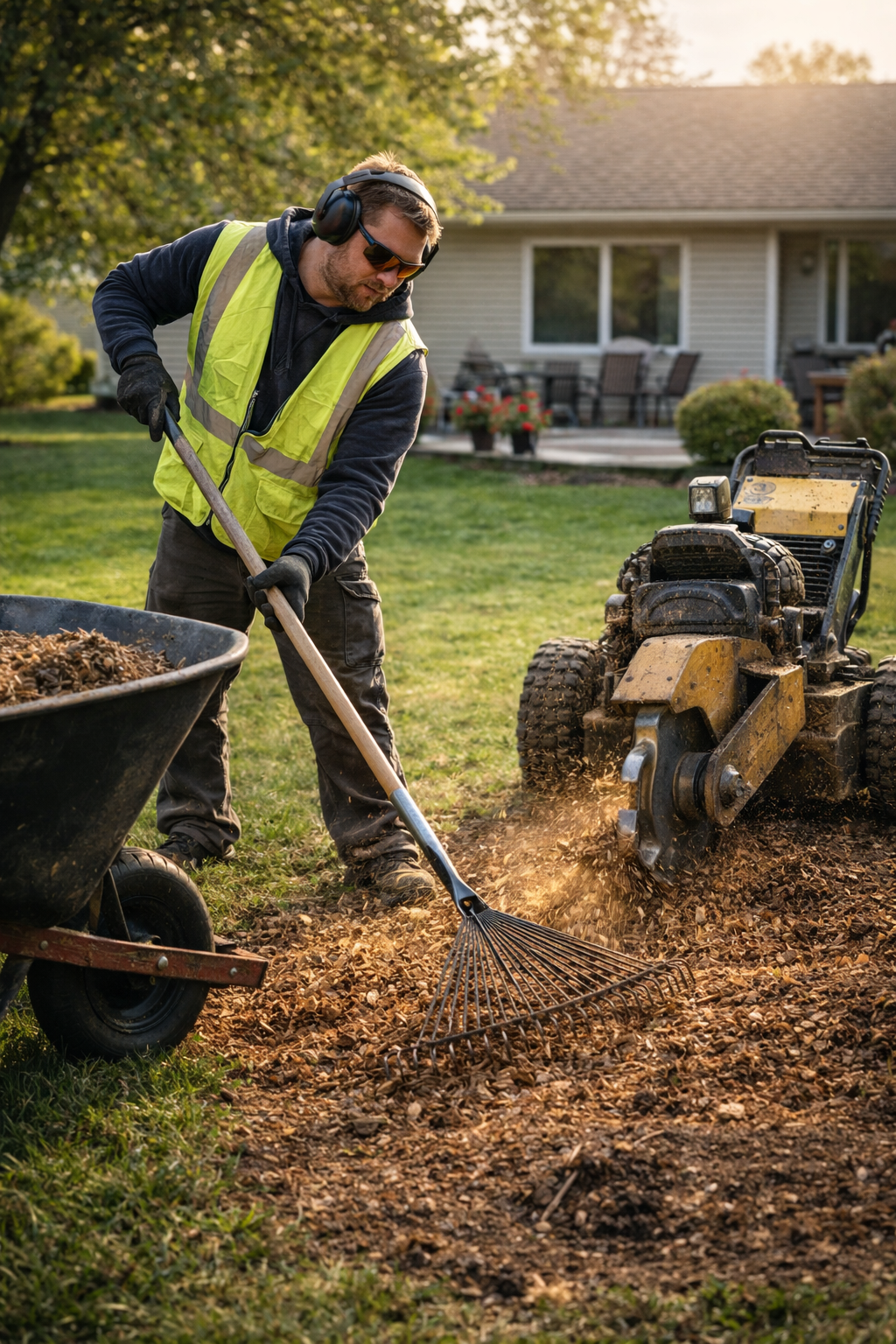 clean up time after removing stump in mishawaka