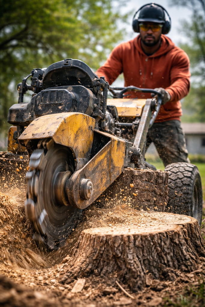 Stump Grinding Service stump grinding up close